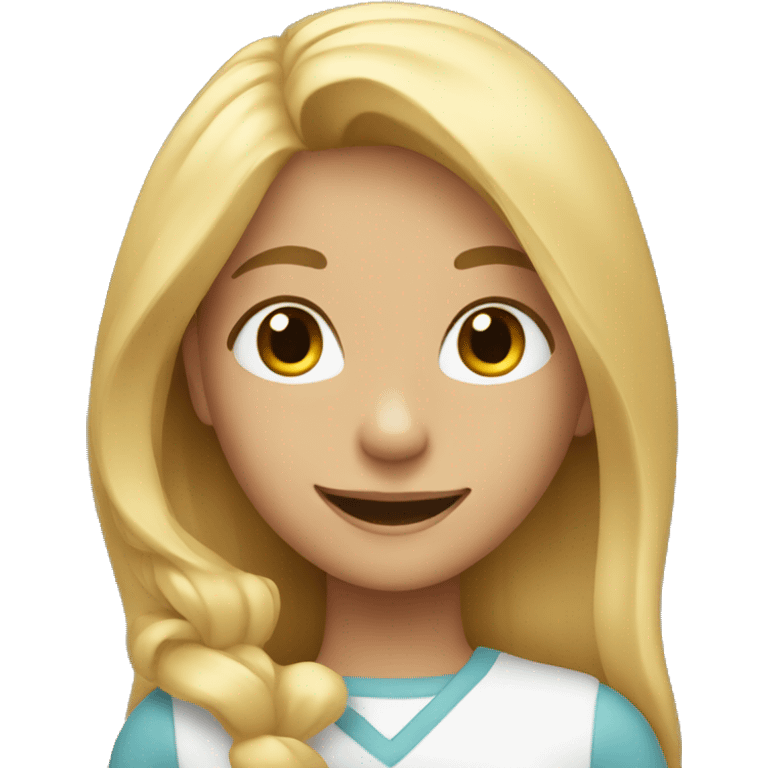 smiling girl with blonde hair emoji