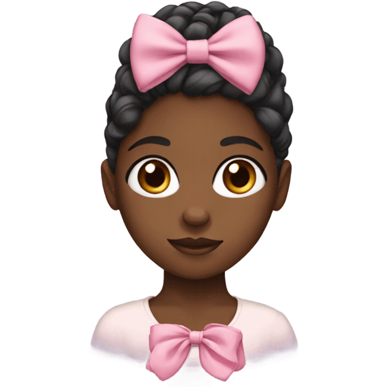 Black girl with bow emoji