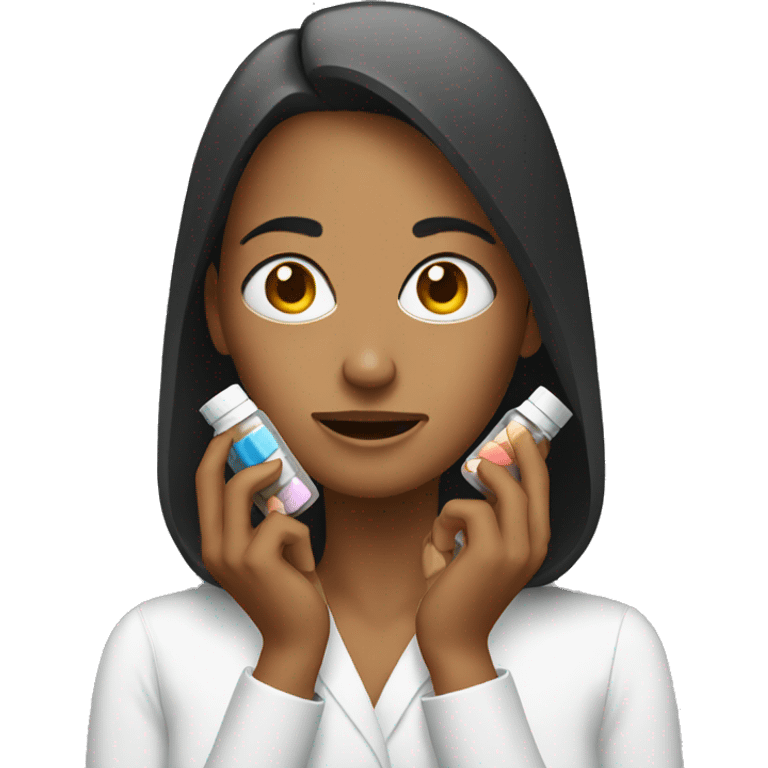 Woman taking pills emoji