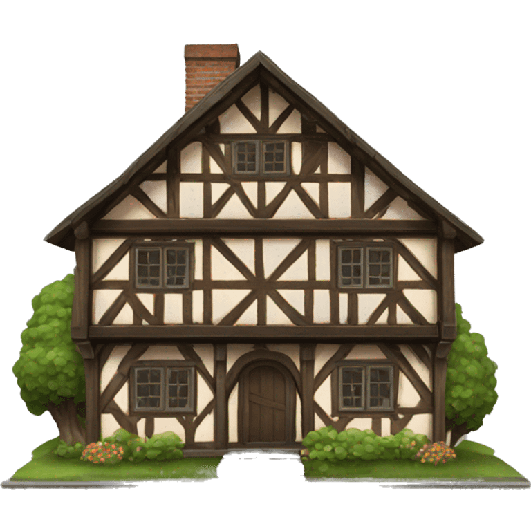 Half-timbered house emoji