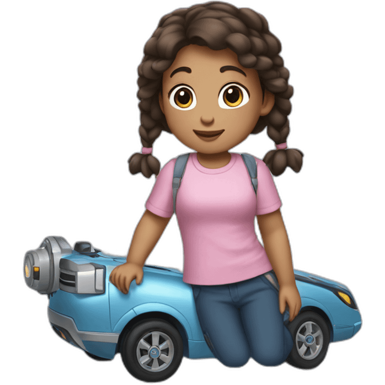 Elaina holding robocar poli roy emoji