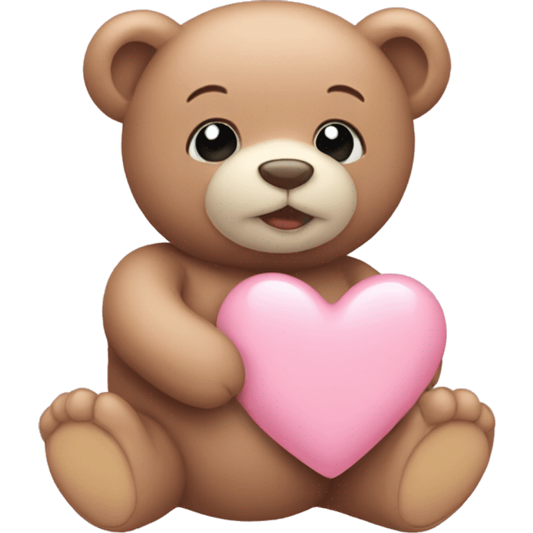 baby pink heart with teddy bear emoji