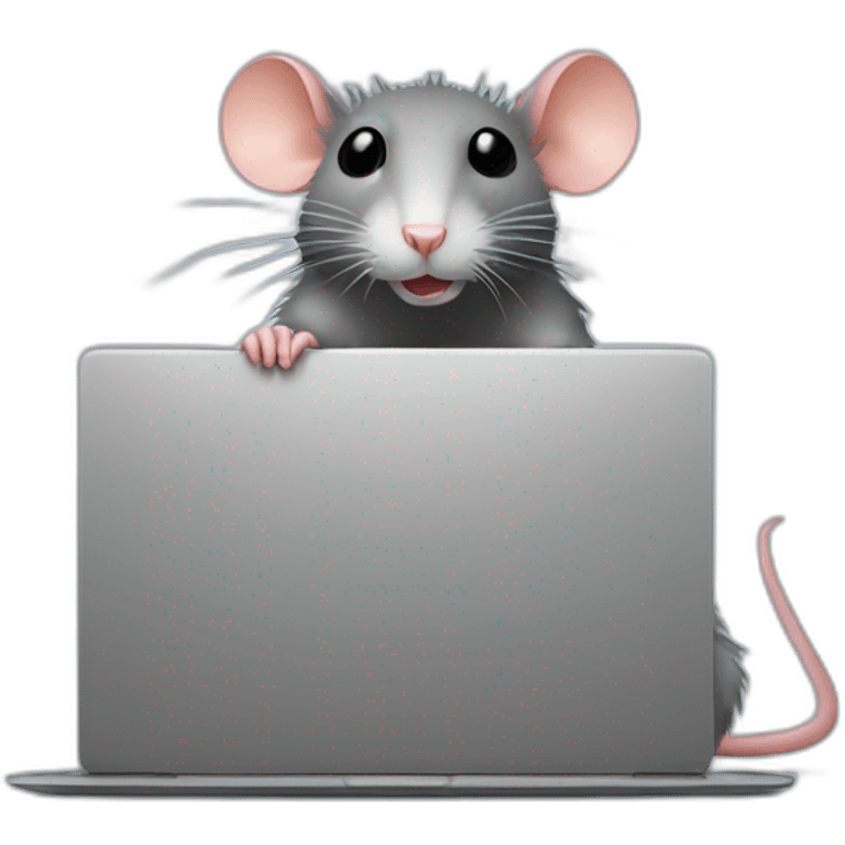 rat behind laptop emoji