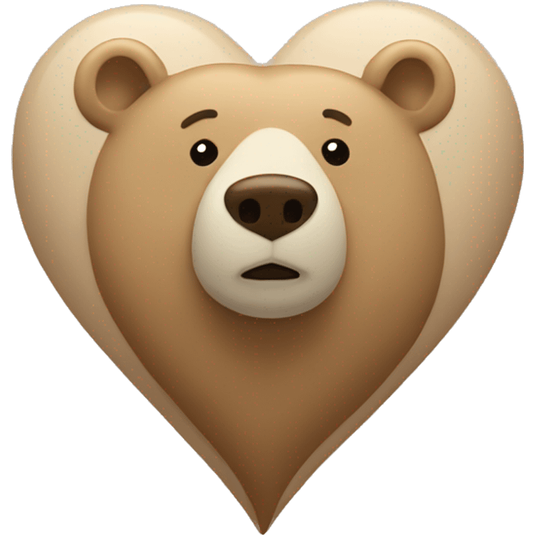 Beige heart and bear emoji