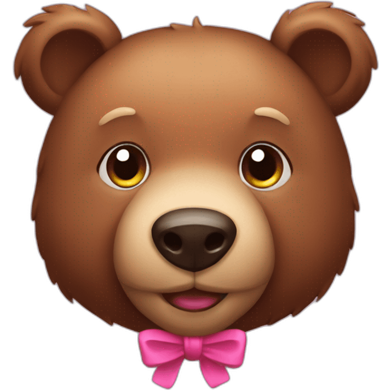 Cute brown bear with pink cheeks emoji