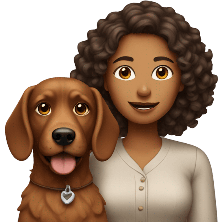 woman with a brown doodle dog emoji