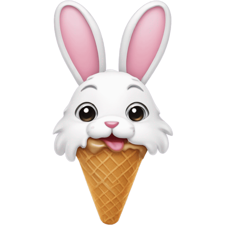 Bunny eating ice cream  emoji