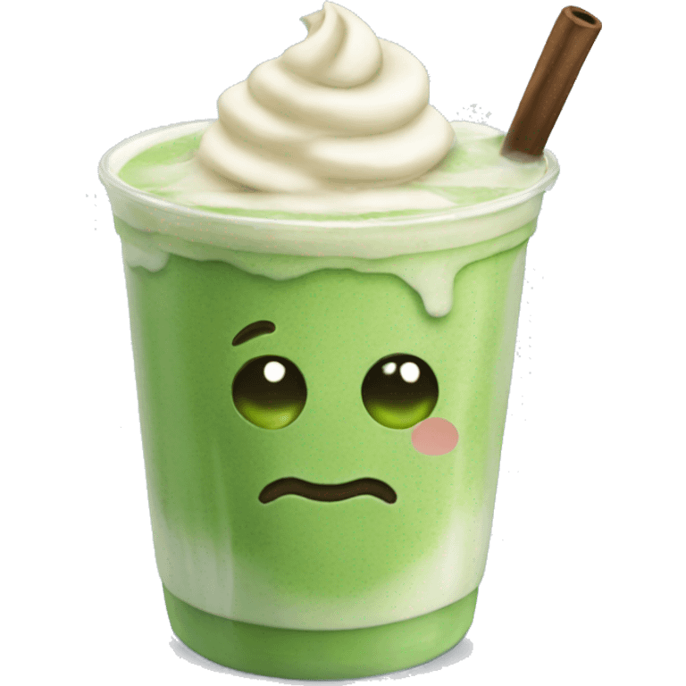 Iced matcha latte  emoji