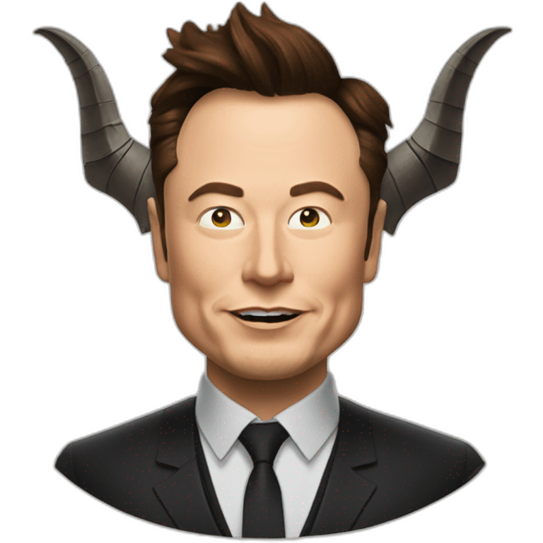 Elon musk avec des cornes de diable emoji