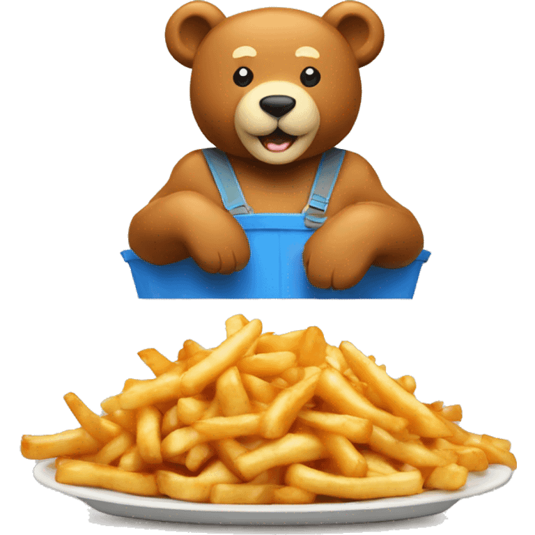 Poutine sur un ours  emoji