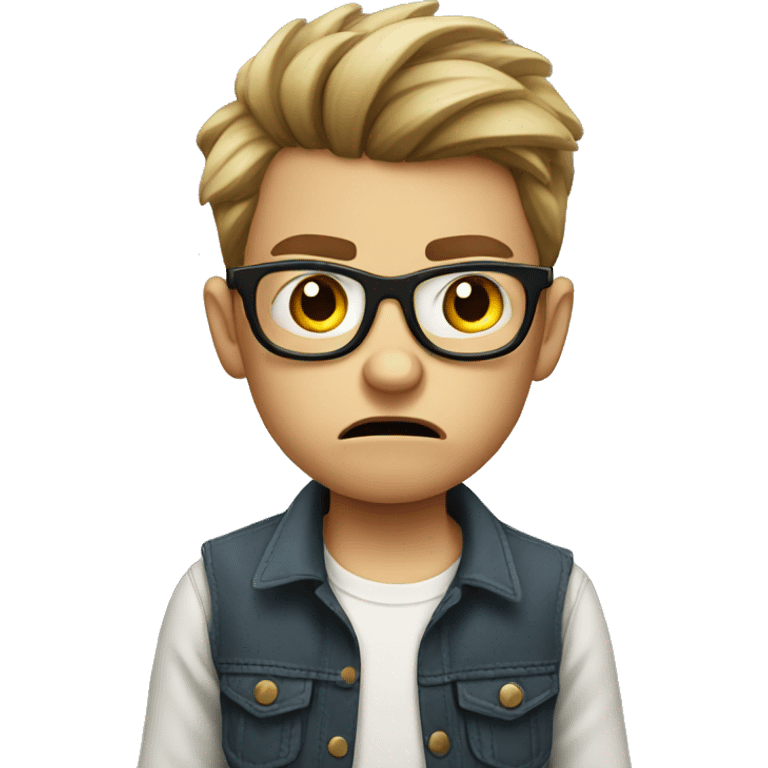 Hipster Kid angry emoji