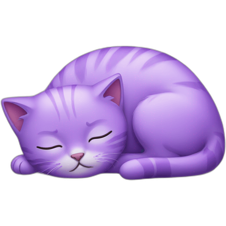 Cute purple kitty sleeping emoji