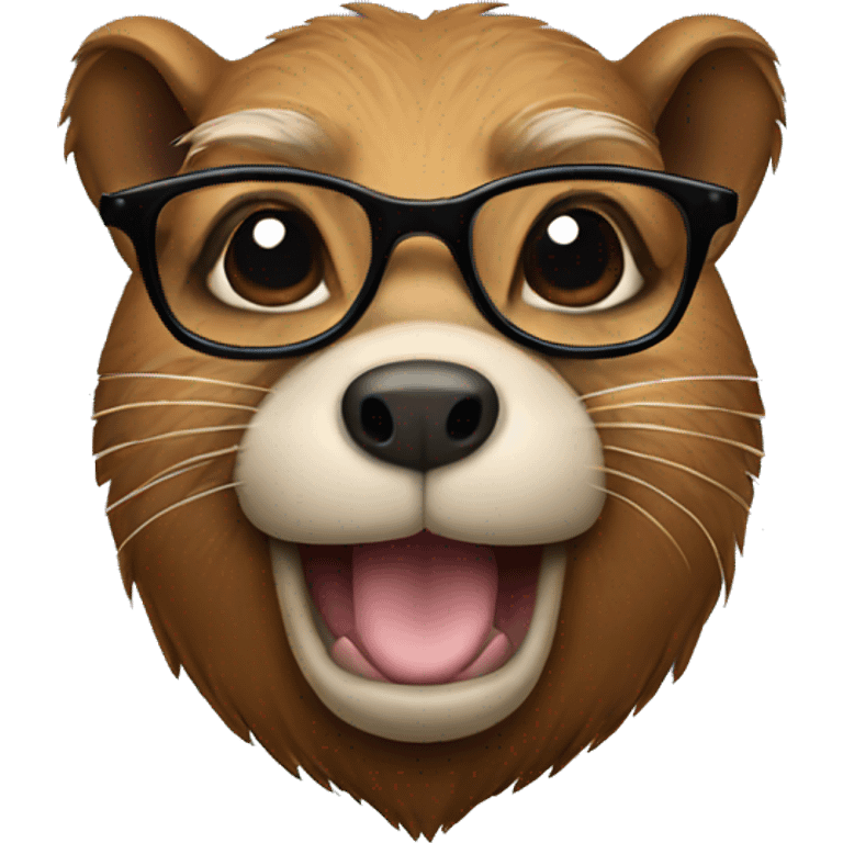 Beaver wearing glasses emoji