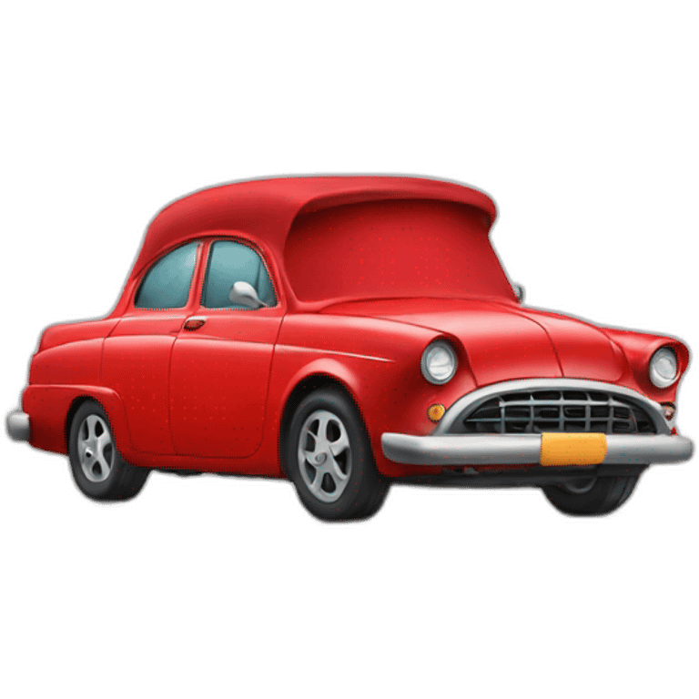 car wearing a red hat emoji