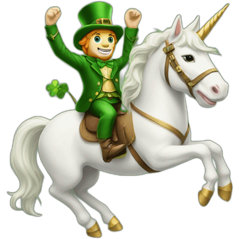 leprechaun riding a unicorn emoji