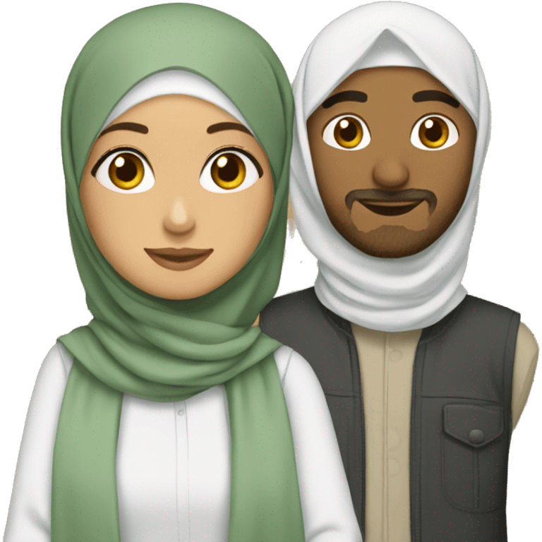 Hijabi girl with a man emoji