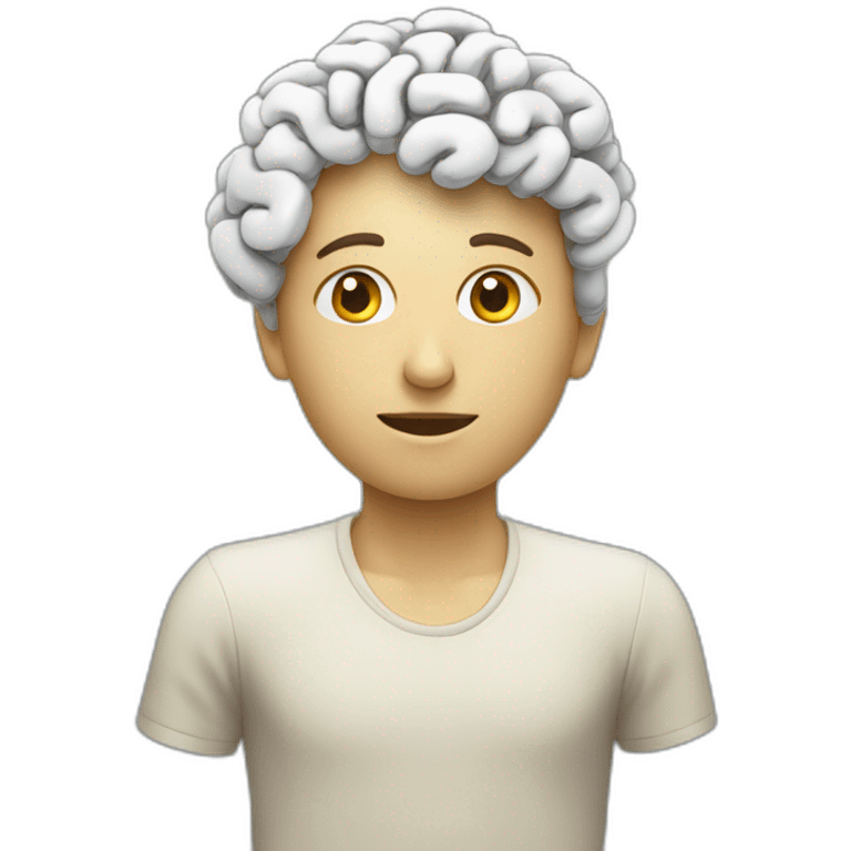 un os humain qui traverse un cerveau emoji