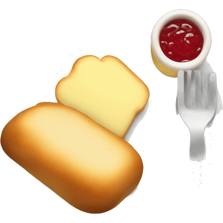 Jam and Butter and bread on a plate emoji