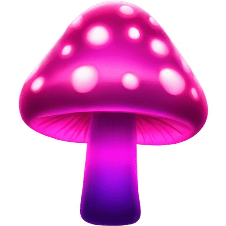 Hot pink sparkly neon glowing mushroom emoji