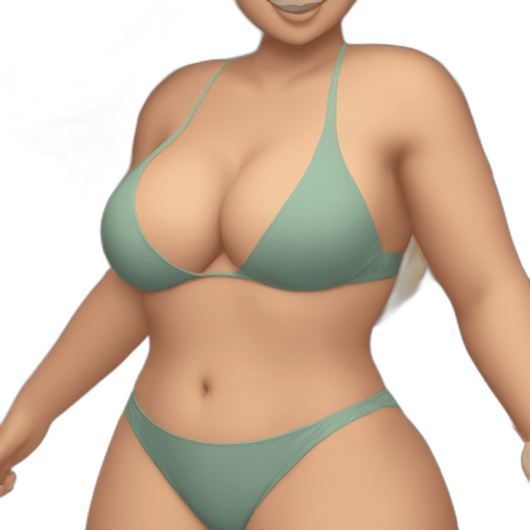 Slim-thicc Caucasian woman bikini pose (beach body) emoji