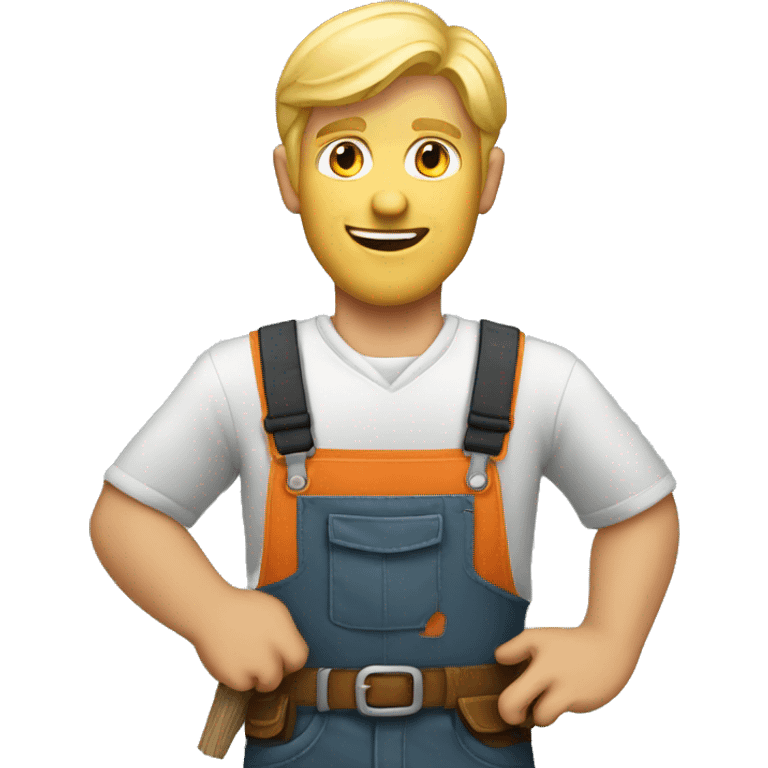 Blonde man carpenter emoji