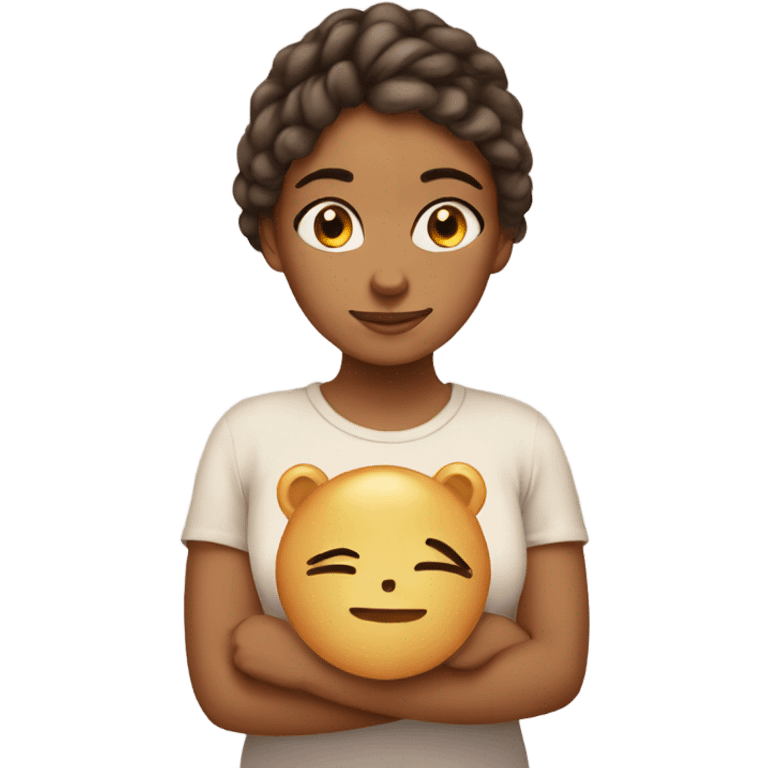 Calm girl and cozy emojis emoji