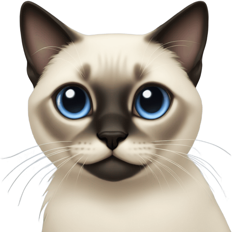 Siamese cat long hair cute black  emoji