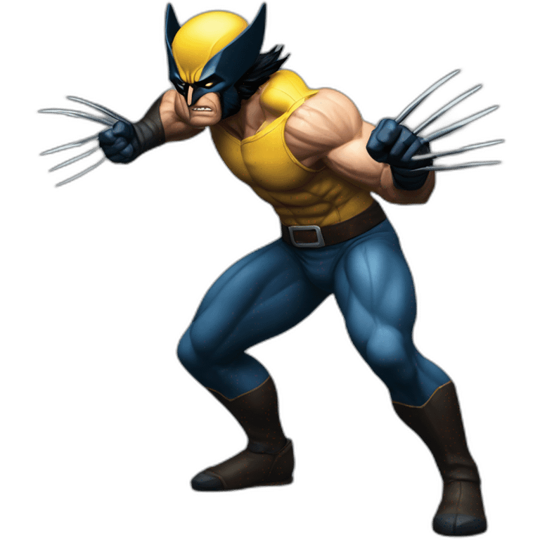 Full body wolverine fight stance emoji