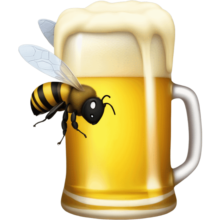 Bee drinking beer emoji