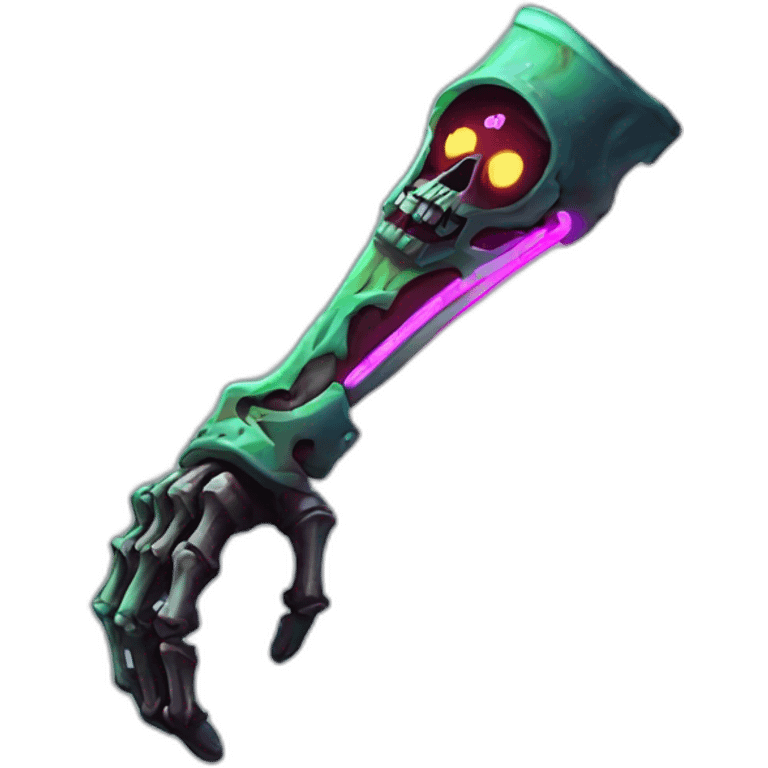 Neon Zombie skeleton fox pirate prosthetic arm  emoji