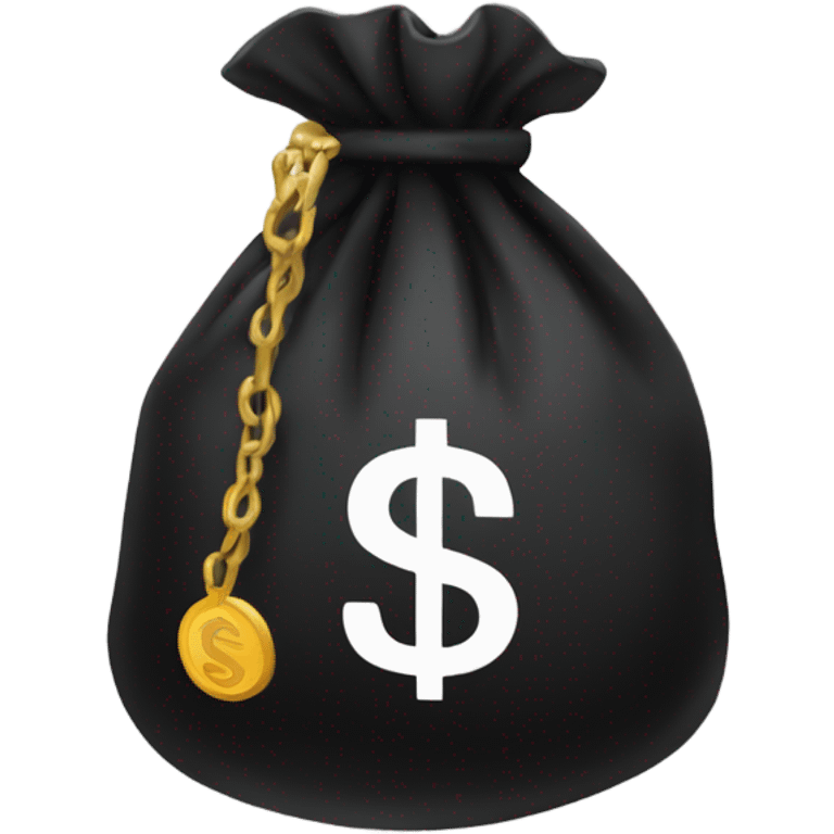 All black money bag emoji