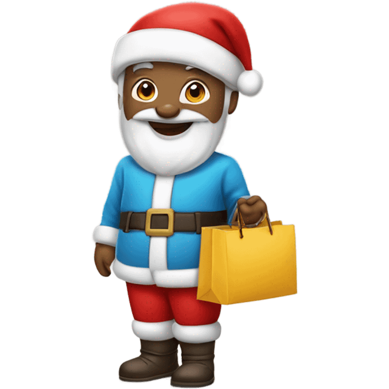 Un papa noel con una bolsa de regalos emoji