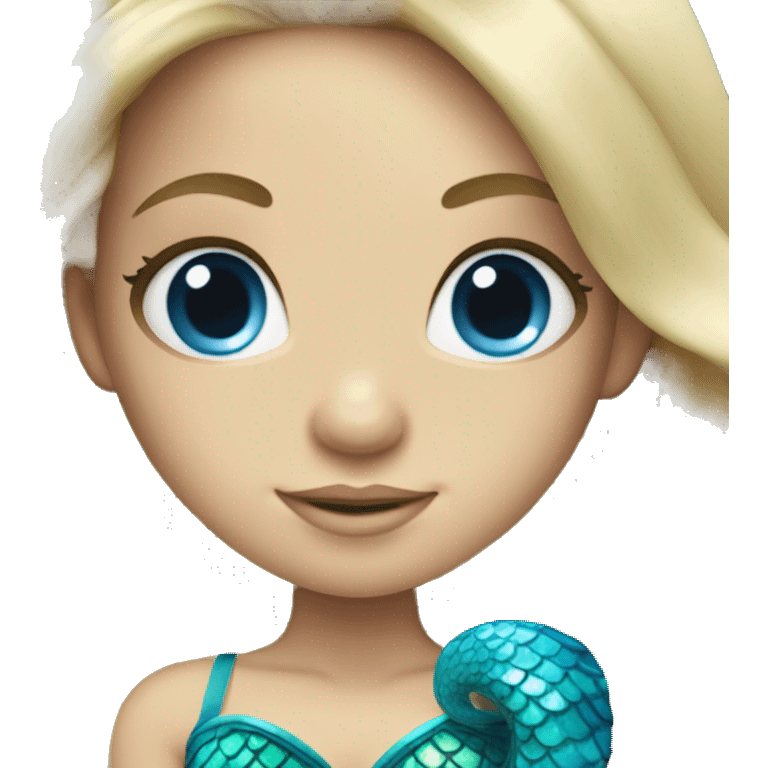 blonde and blue eyed mermaid with long hair emoji