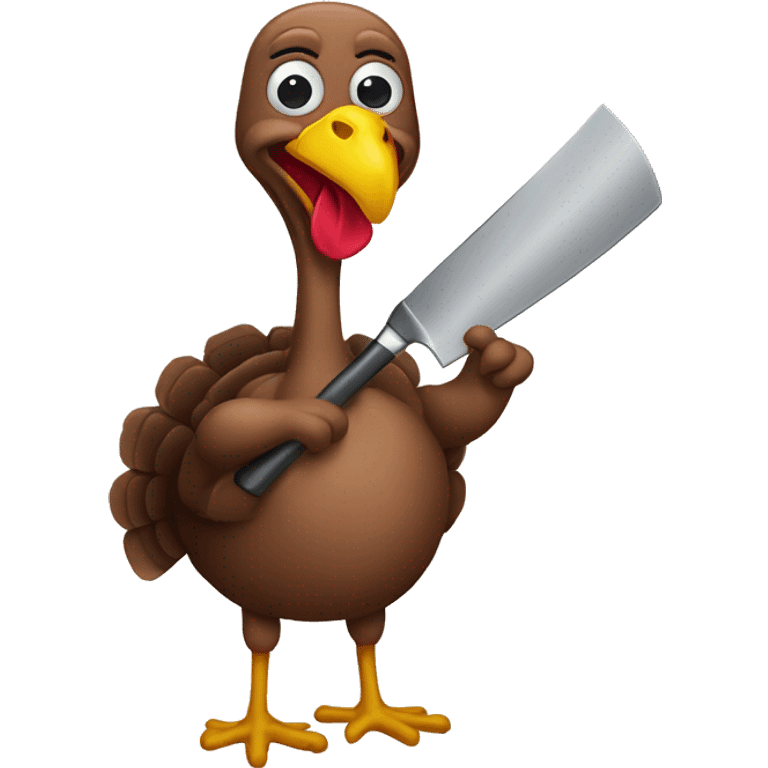 turkey holding meat cleaver emoji