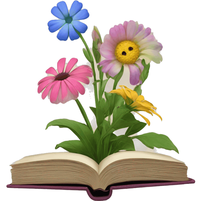 Books and flowers emoji