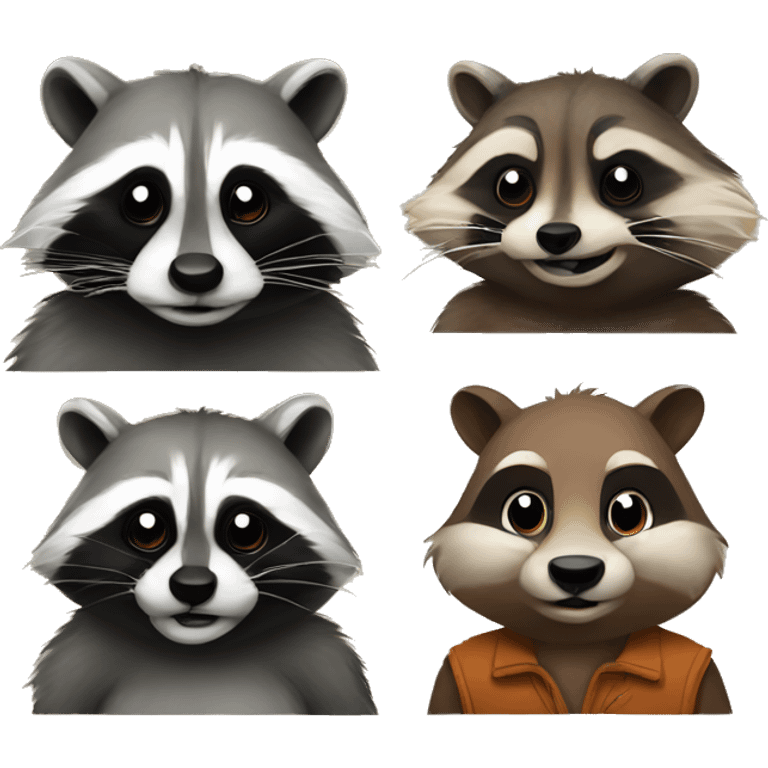 Raccoons and beaver  emoji