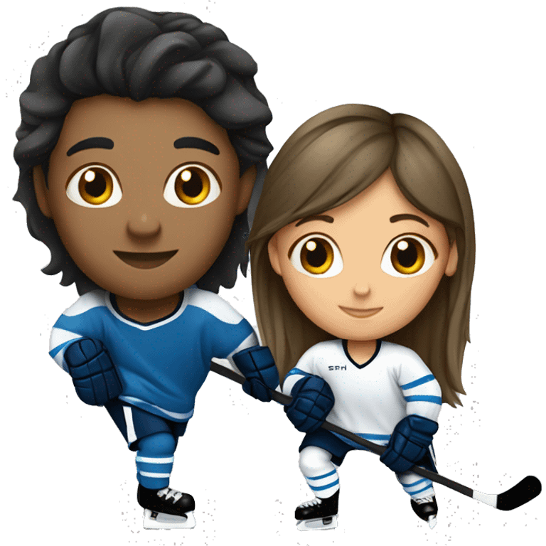 hockey player with a girl emoji