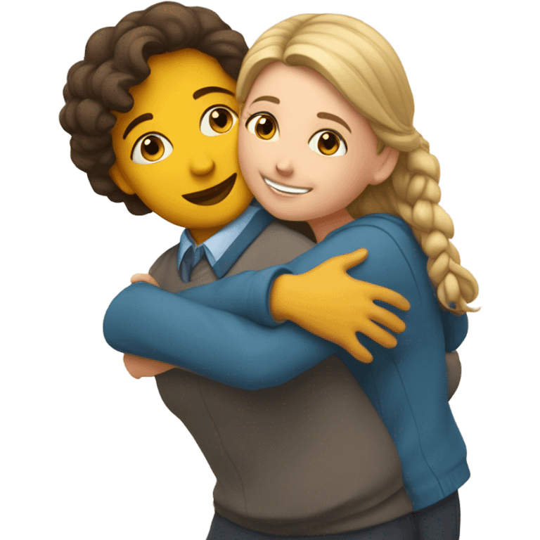 teacher hugging girl emoji