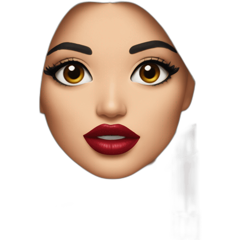 Kylie Jenner holding her lipstick lips emoji