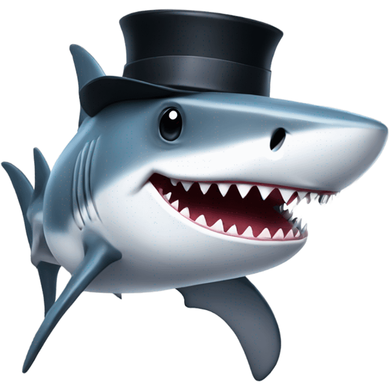 shark with tophat emoji