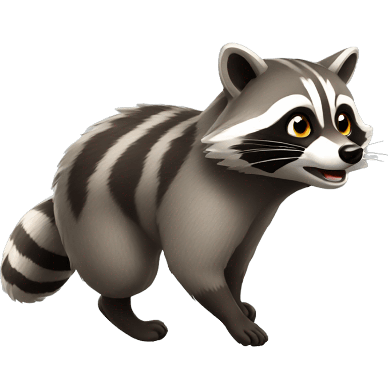 Raccoon run emoji