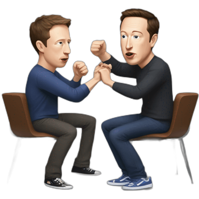 elon musk & zuckerberg fighting - zuck wins emoji