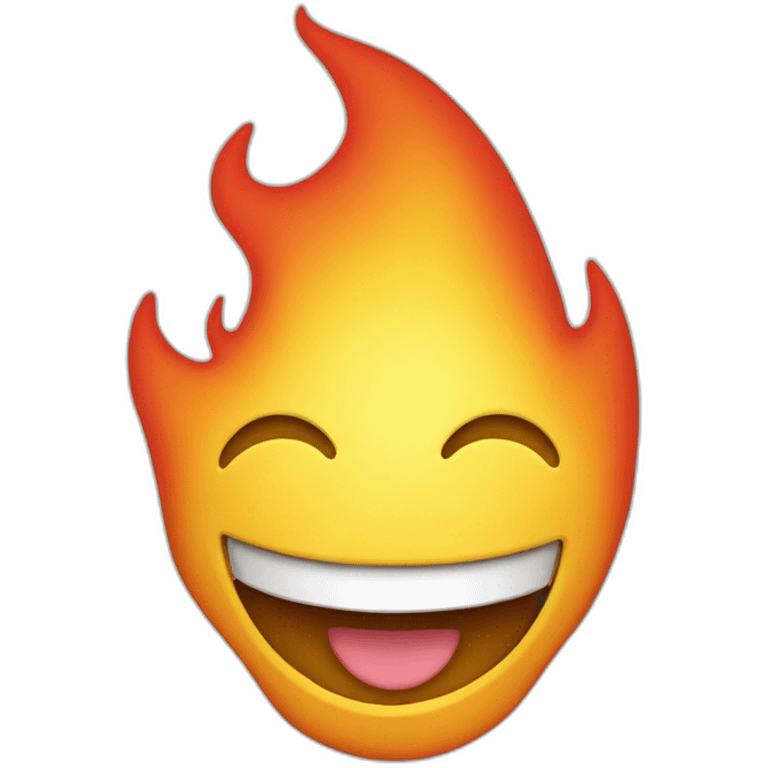 flaming head smile emoji