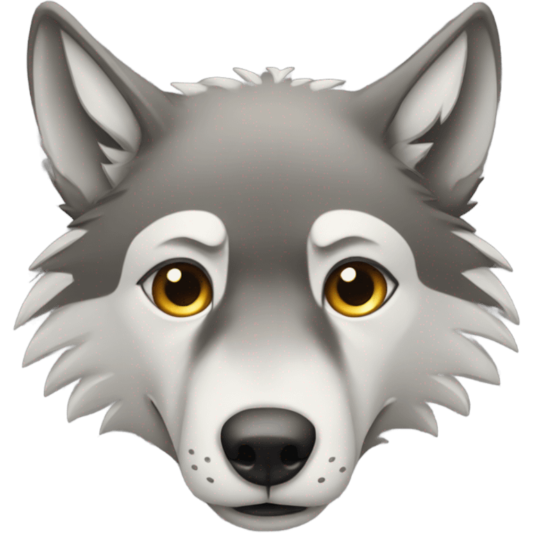 Wolf sniffing emoji