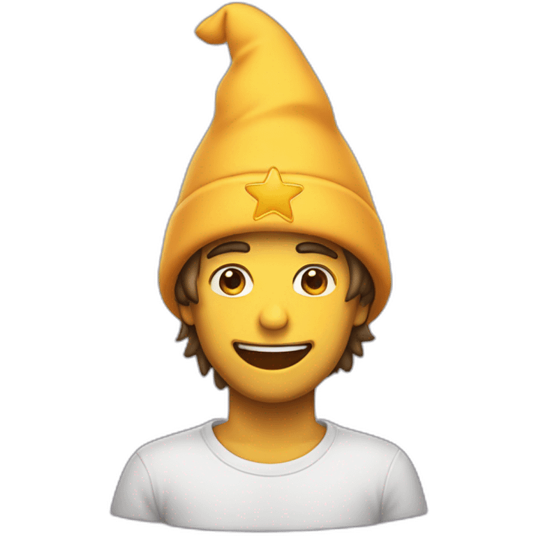 Estrella con un gorro de mago arriba  emoji