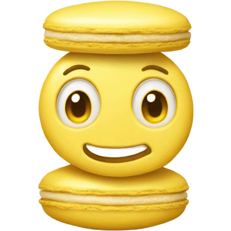 one yellow macaron  emoji