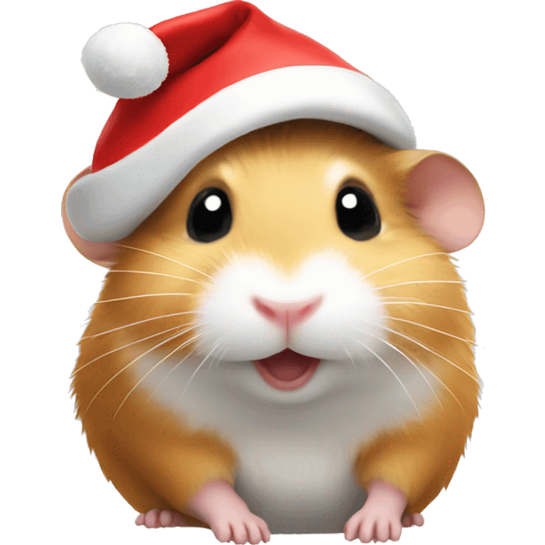 A hamster wearing a Santa hat emoji