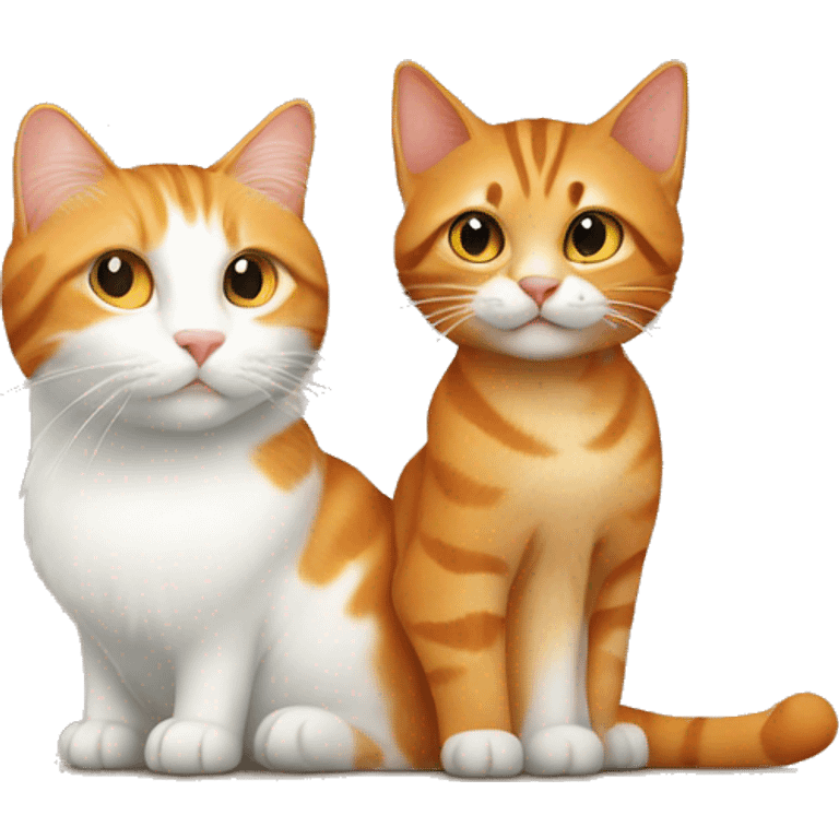 Orange cat with tabby cat with white  emoji