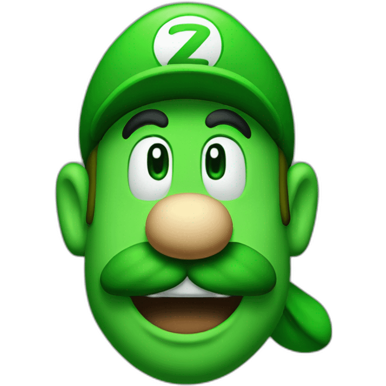 Luigi on Yoshi emoji