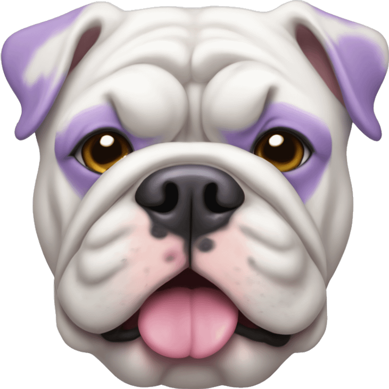 White and lilac English bulldog  emoji